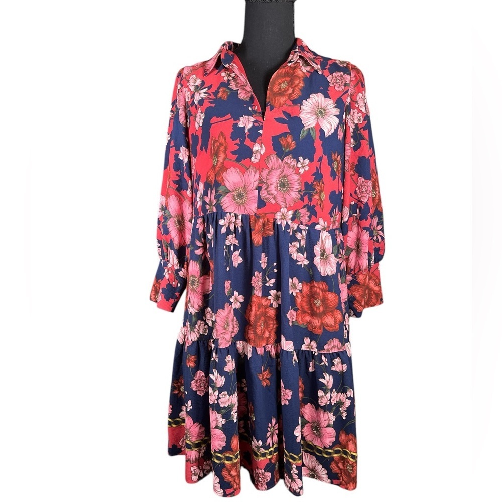 Vince Camuto Floral 3/4 Sleeve Lined Dress | Size 10P